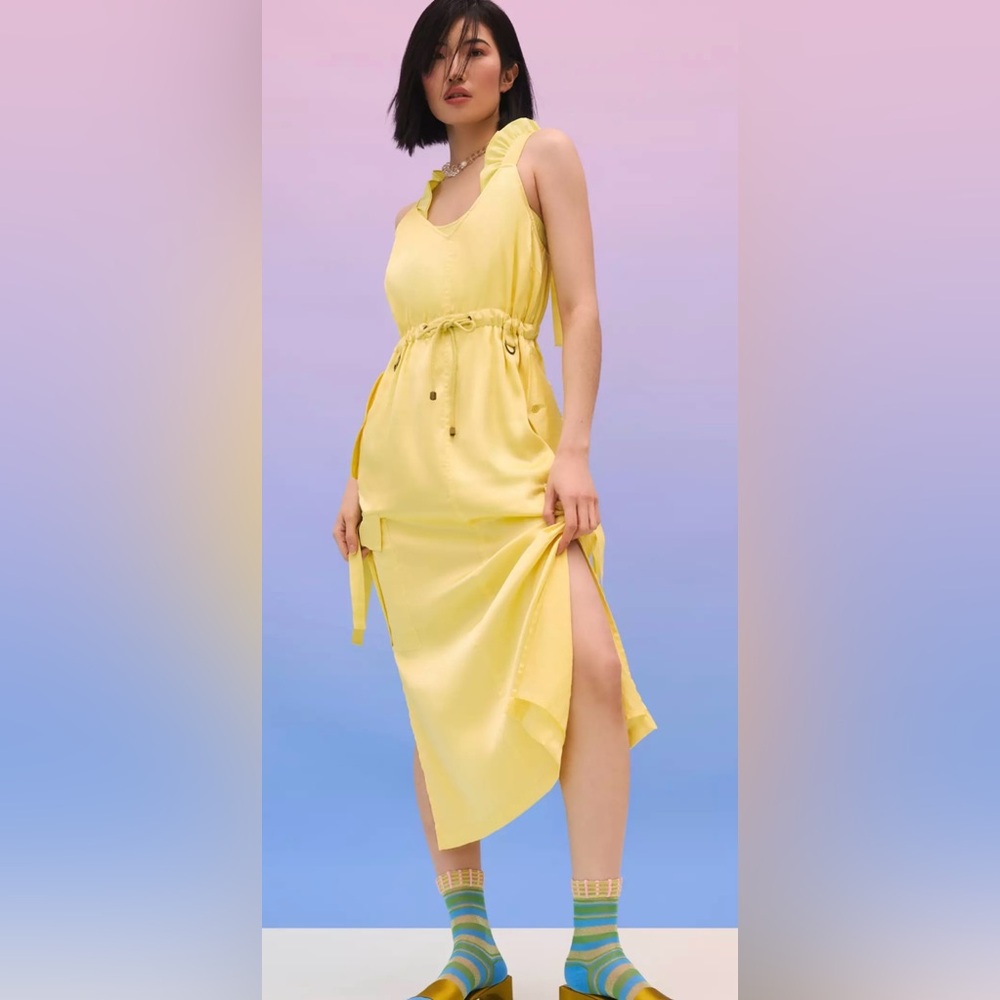 Love The Label‎  Anthropologie Sleeveless Utility Dress Yellow Size XS